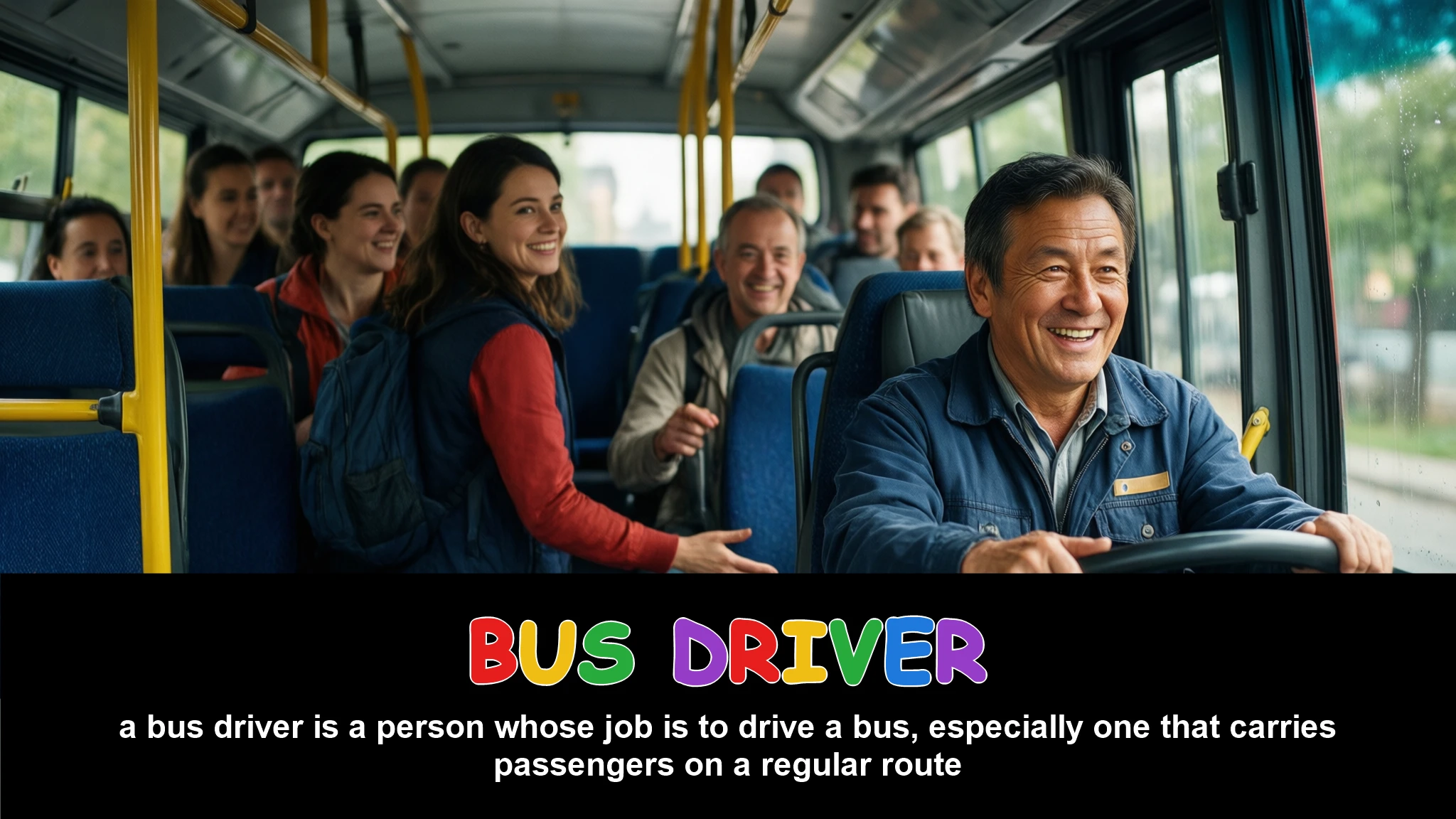 English Illustration for bus driver